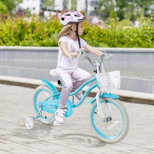Kids Bike, 16 Inch, Dual Brakes, Adjustable Seat, Blue Kids Bike Blue at Gallery Canada