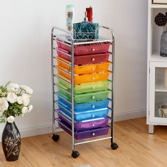 10 Drawer Rolling Storage Cart Organizer, Color File Cabinets Color at Gallery Canada