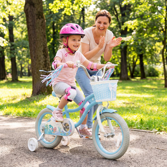 14 Inch Kids Bike, Adjustable With Basket, Princess Of The Sea Theme, Blue Kids Bike Blue at Gallery Canada