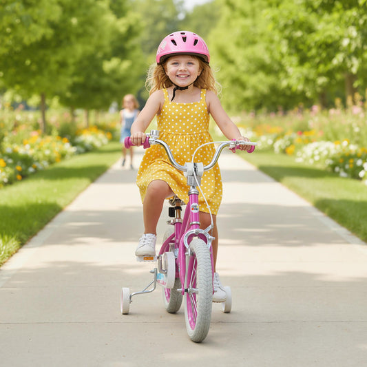 14 Inch Kids Bike for Aged 3-8 Years Old with Adjustable Handlebar Pink- Starlight Wave, Pink Kids Bike Pink at Gallery Canada