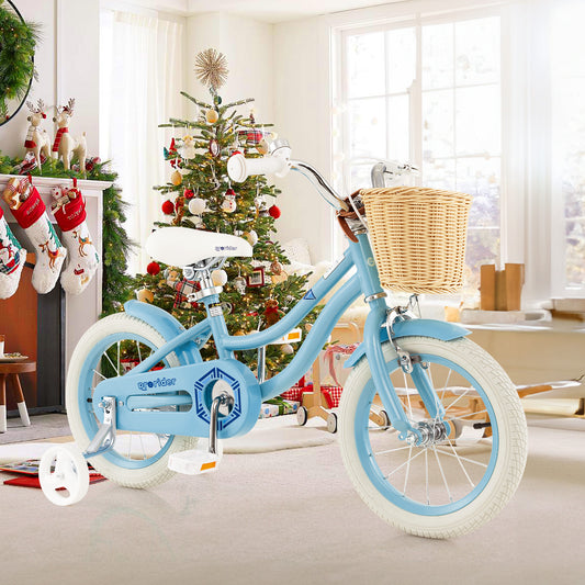 14-Inch Kids Bike With Training Wheels, Adjustable Seat, Blue Kids Bike Blue at Gallery Canada