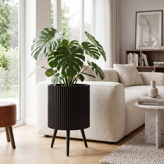 14 Inch Plant Pot With Stand, Tapered Legs Raised Garden Beds Black at Gallery Canada