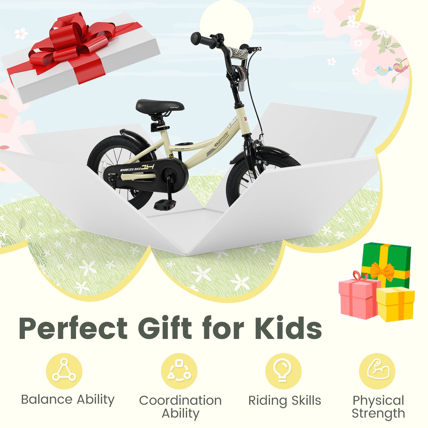 14 Inches Kids Bike, Sport Bicycle, Removable Training Wheels Kids Bike at Gallery Canada
