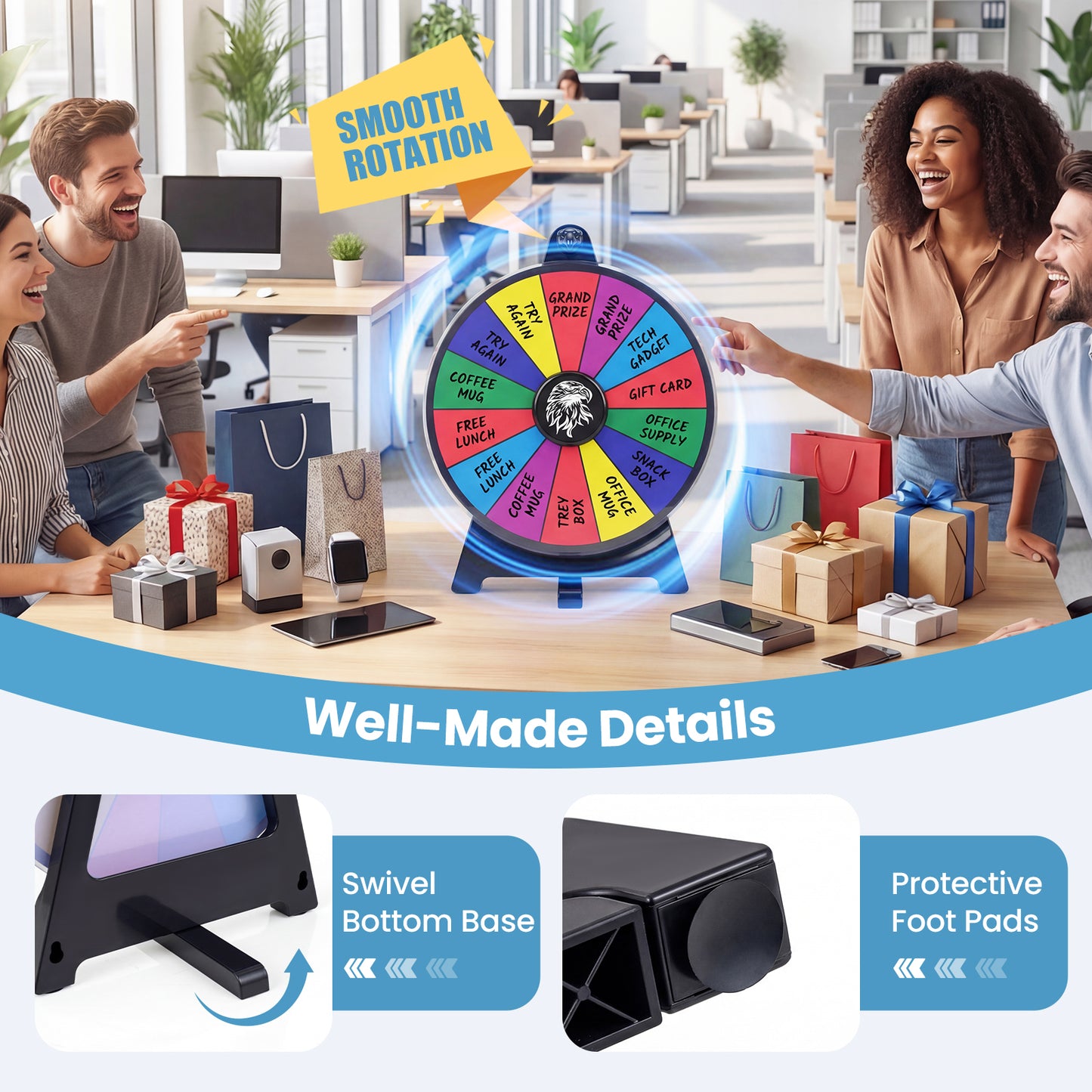 14 Slots Spin Wheel, Blackboard Marker, Multicolor Game Room at Gallery Canada
