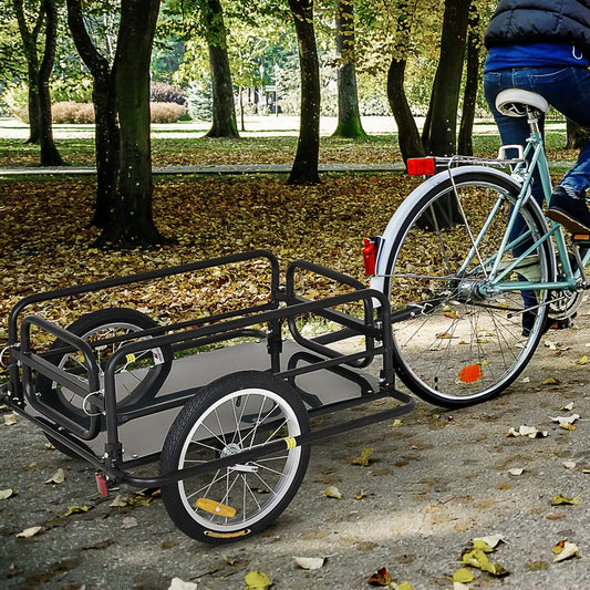 Folding Bicycle Cargo Trailer, Utility Bike Cart, Black Bike Cargo Trailers Black at Gallery Canada