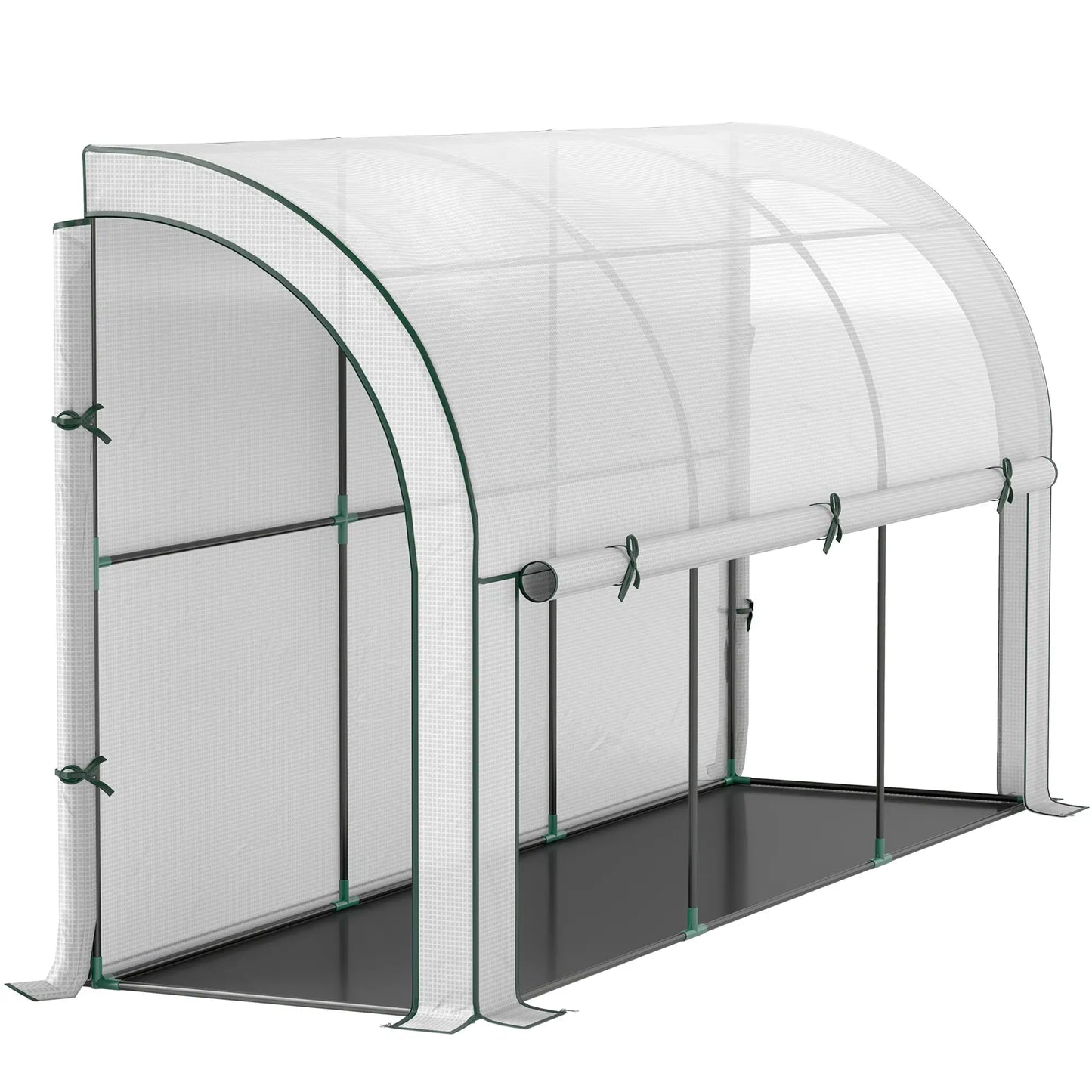 Walk-In Lean-To Greenhouse, 10' x 3' x 5', White