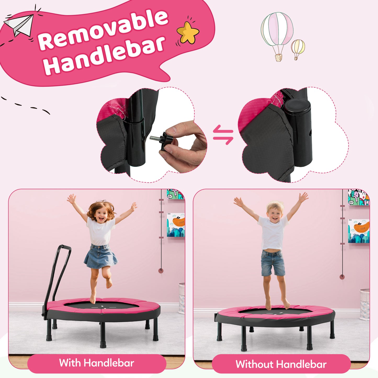 40 Inch Trampoline For Kids, Indoor Outdoor Fitness, Pink Trampolines at Gallery Canada