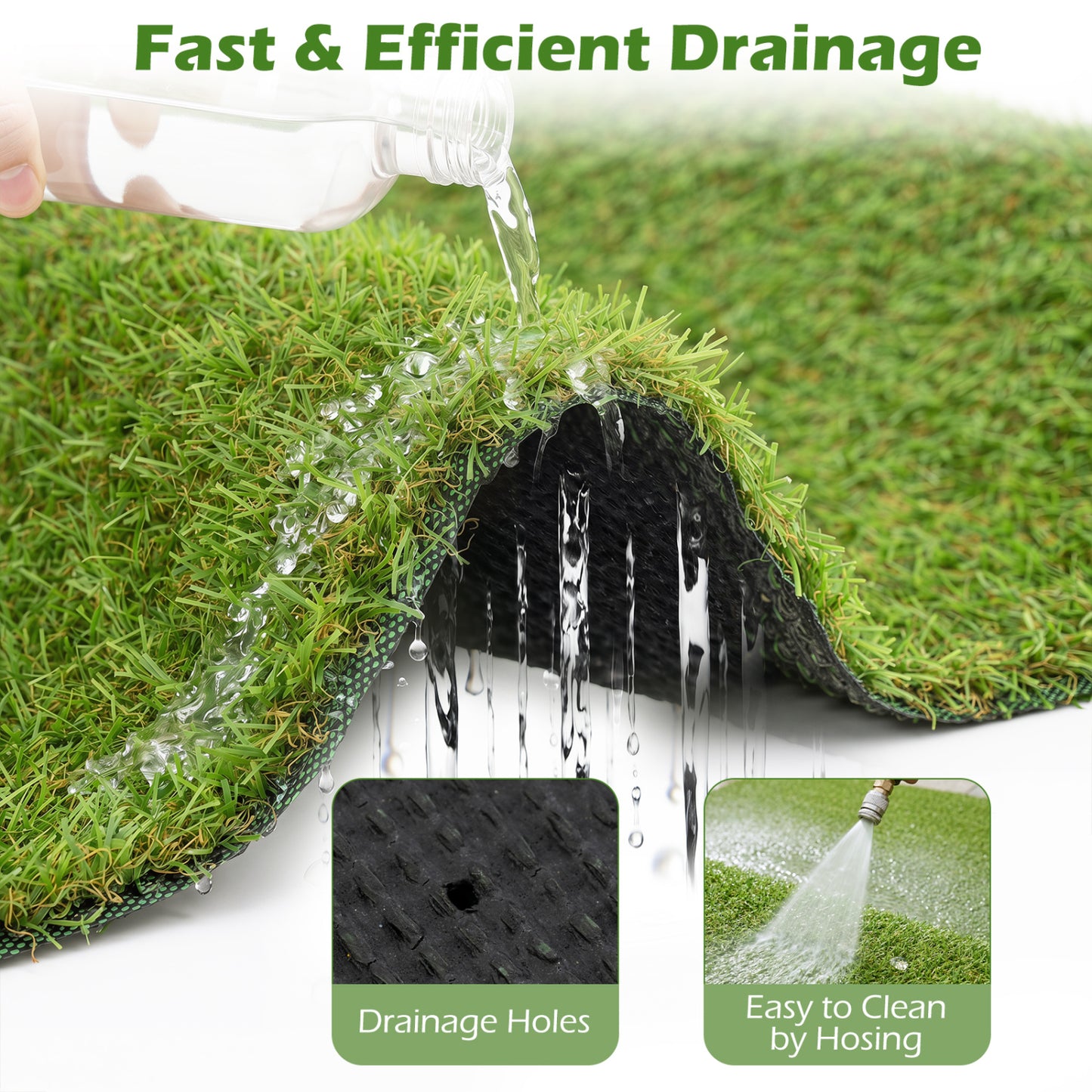 15 x 7 Feet Artificial Turf Rug with Low 0.75 inch Pile Height Decorative Fencing & Flooring at Gallery Canada