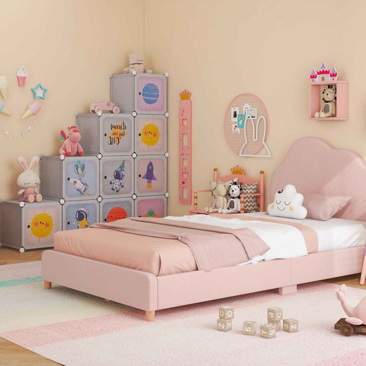 Kids' Room Bundle, Twin Bed Frame, Wardrobe, Vanity Table, Stool Set Toddler & Kids Furniture Options at Gallery Canada