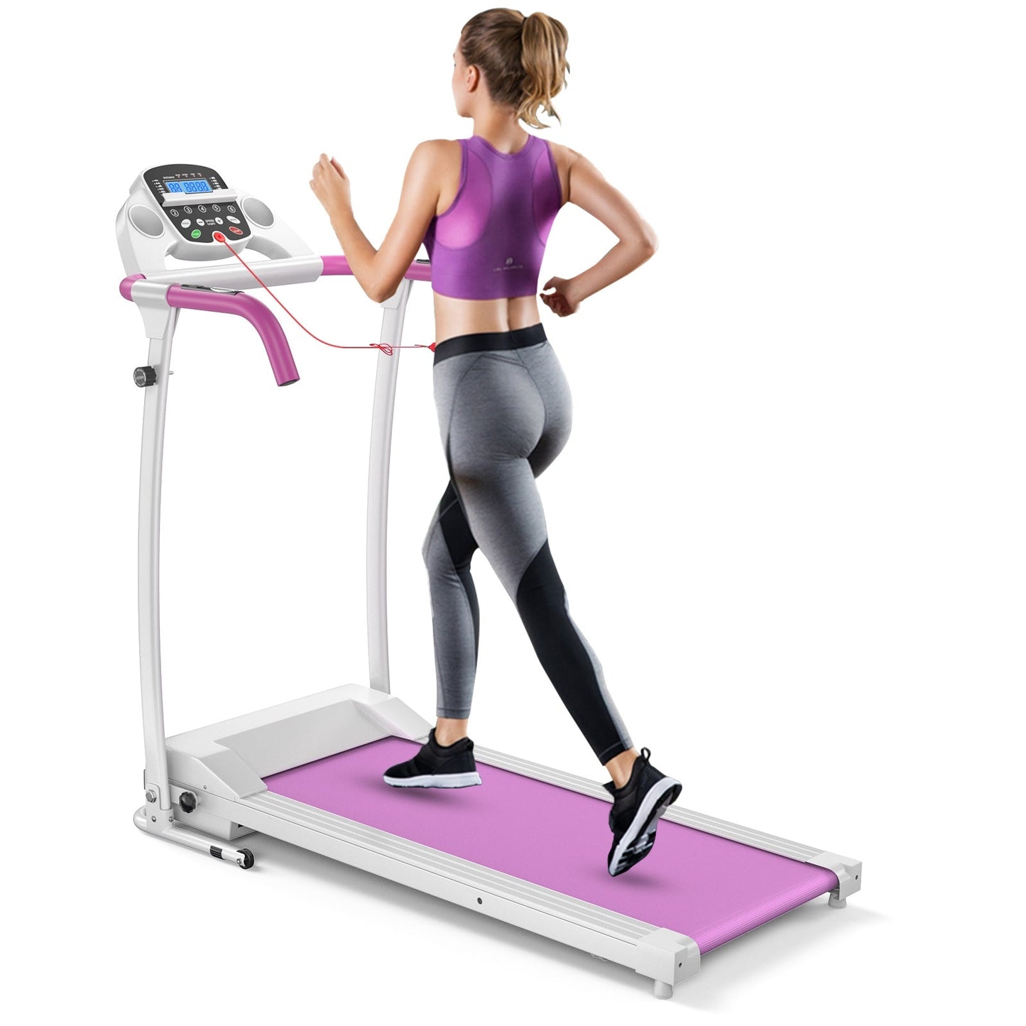 Compact Electric Folding Running Treadmill with 12 Preset Programs LED Monitor at Gallery Canada
