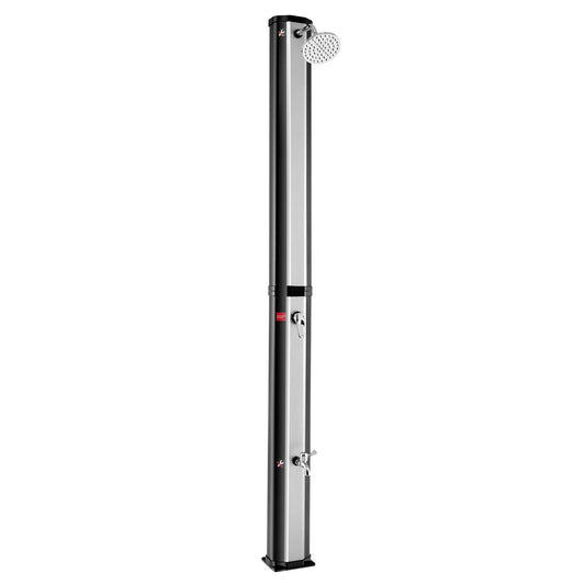 7.2 Feet 9.3 Gallon Solar Heated Shower with Adjustable Head and Foot Tap, Black at Gallery Canada