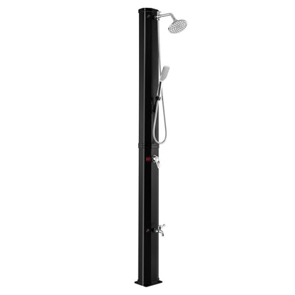 7.2 Feet 9.3 Gallon Solar Heated Shower with Hand and Foot Tap, Black