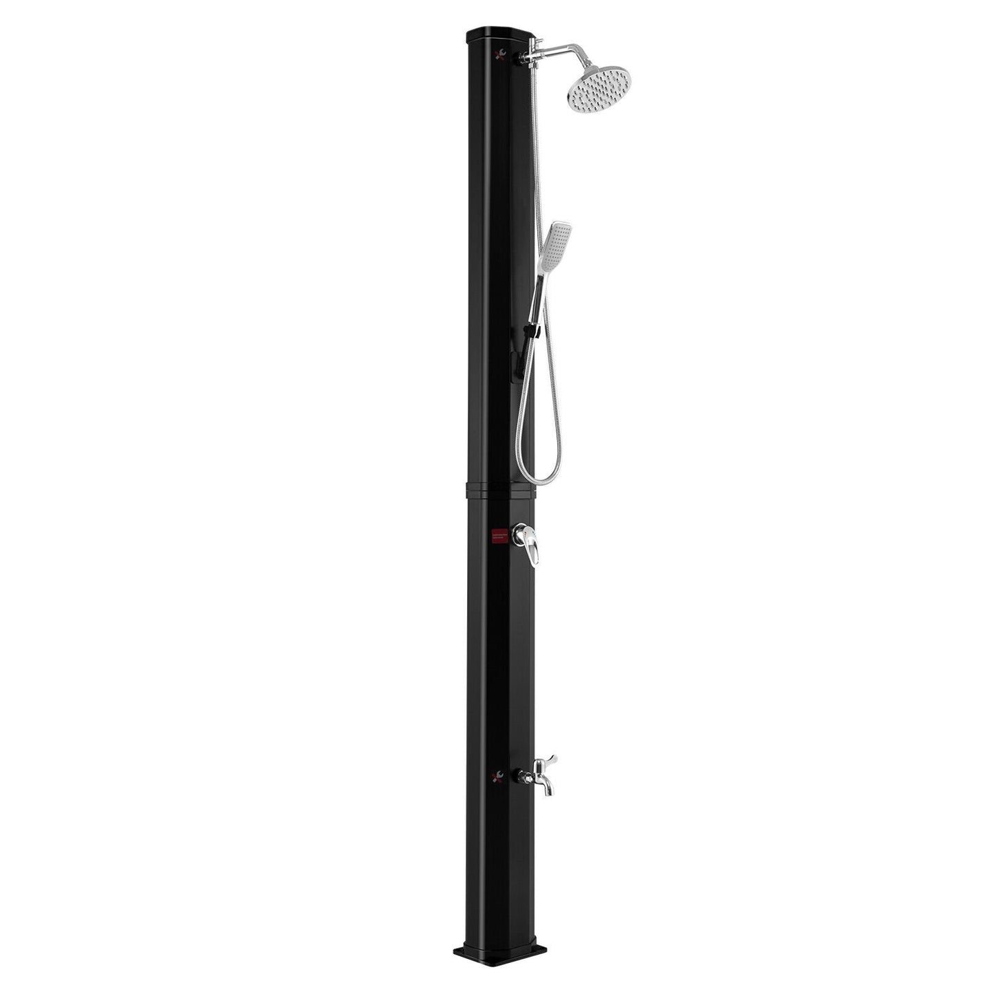 7.2 Feet 9.3 Gallon Solar Heated Shower with Hand and Foot Tap, Black at Gallery Canada
