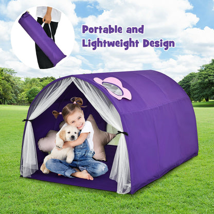 Kids Galaxy Starry Sky Dream Portable Play Tent with Double Net Curtain, Purple