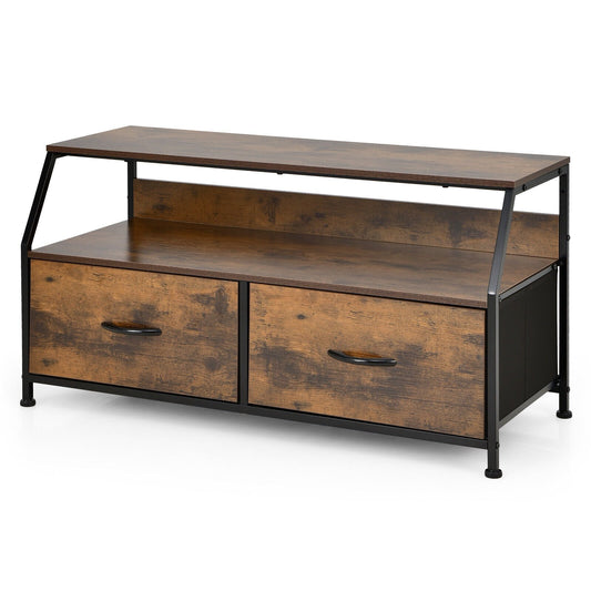 Multifunctional Dresser Organizer with 2 Storage Drawer and Open Shelves, Rustic Brown at Gallery Canada
