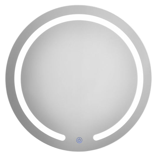 20 Inch LED Touch Button Wall Mount Bathroom Round Mirror, White