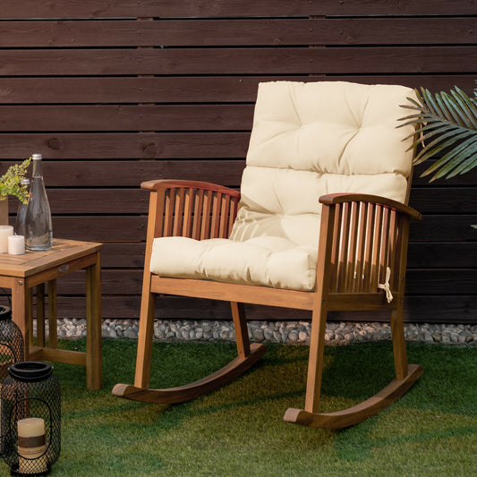 22 x 44 Inch Tufted Outdoor Patio Chair Pad, Beige Outdoor Furniture Accessories Beige at Gallery Canada