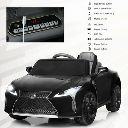 Lexus LC500 Licensed Kids 12V Ride Remote Control Electric Vehicle, Black