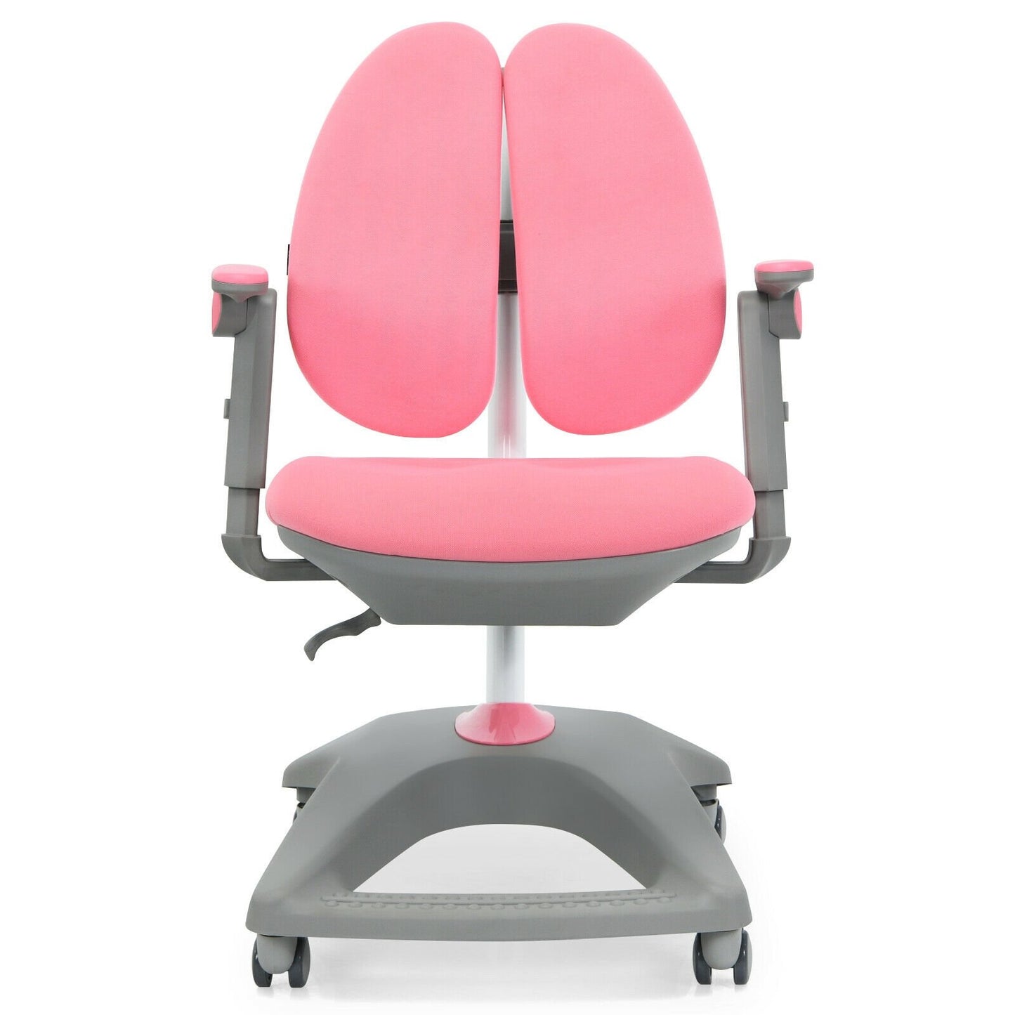 Kids Adjustable Height Depth Study Desk Chair with Sit-Brake Casters, Pink at Gallery Canada