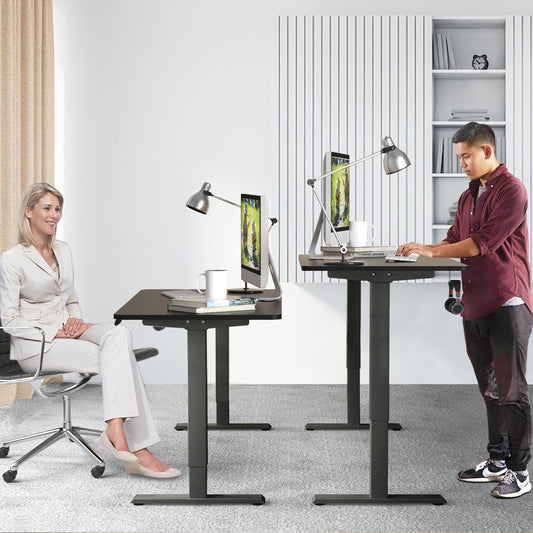 Electric Height Adjustable Standing Desk, Black Standing Desks Black at Gallery Canada