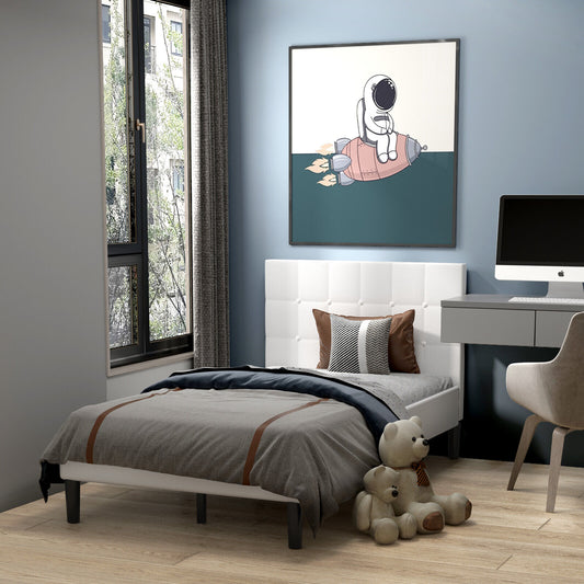 Platform Bed with Button Tufted Headboard, Beige Simple Bed Frame Beige at Gallery Canada
