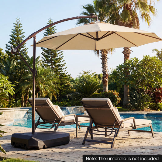 165 LBS Cantilever Umbrella Base with Wheels and Cross Base Outdoor Umbrella Bases Options at Gallery Canada