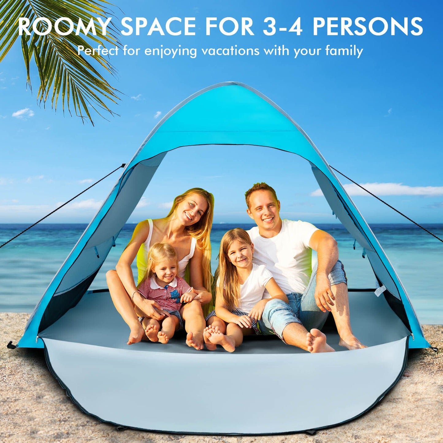 Automatic Pop-up Beach Tent with Carrying Bag, Blue at Gallery Canada