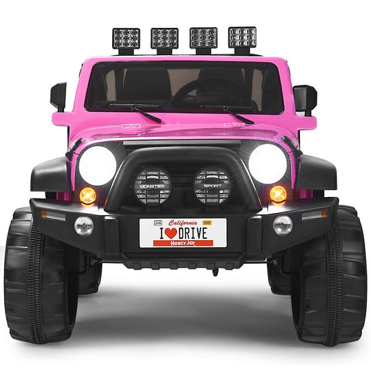 12V 2-Seater Ride on Car Truck with Remote Control and Storage Room, Pink
