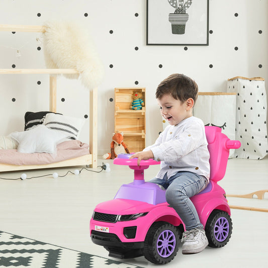 3 In 1 Ride On Push Car, Toddler Stroller, Pink Push & Pedal Ride On Toys Pink at Gallery Canada