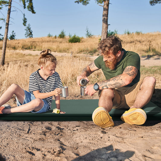 Self-Inflating Lightweight Folding Foam Sleeping Cot, Green Air Mattresses & Sleeping Bags Green at Gallery Canada