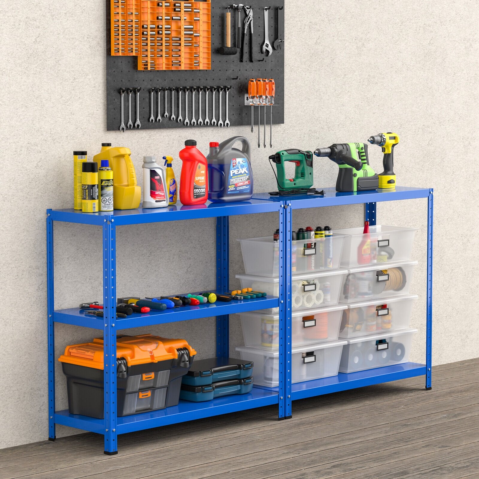 5-Tier Metal Utility Storage Rack for Free Combination, Blue at Gallery Canada