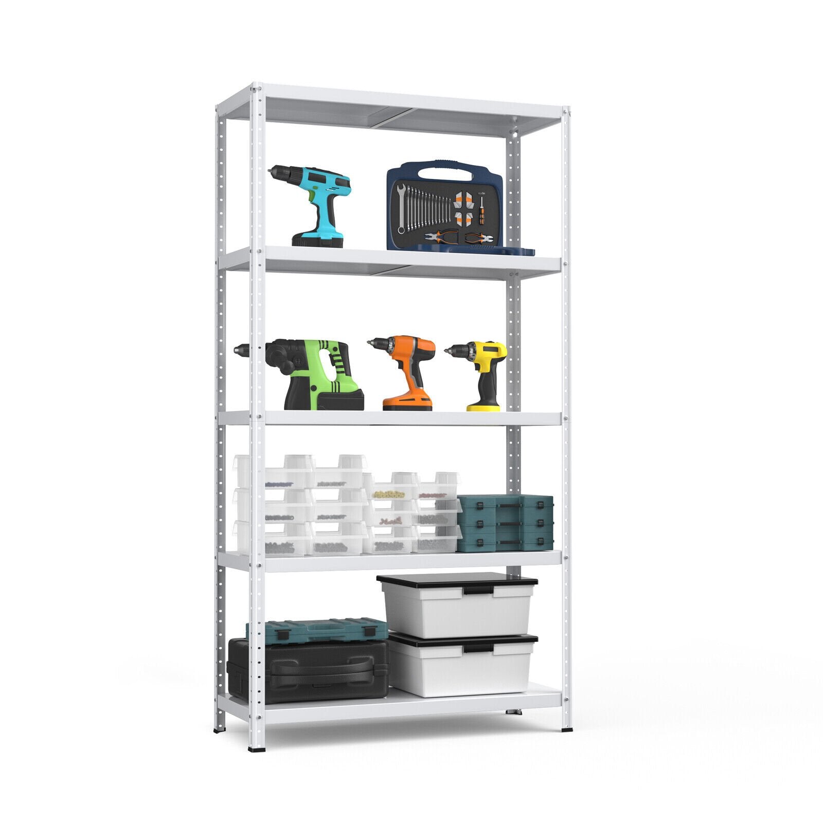 5-Tier Metal Utility Storage Rack for Free Combination, White at Gallery Canada