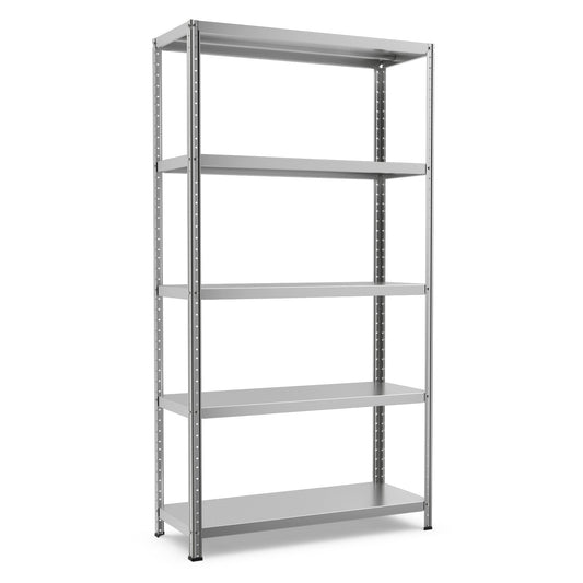 5-Tier Adjustable Storage Shelves with Foot Pads, Gray