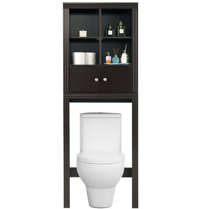 Over the Toilet Storage Cabinet with 4 Open Compartments, Brown at Gallery Canada