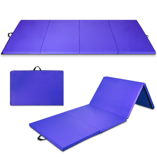 4 Feet x 10 Feet x 2 Inch Folding Gymnastics Tumbling Gym Mat, Purple