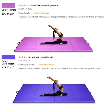 4 Feet x 10 Feet x 2 Inch Folding Gymnastics Tumbling Gym Mat, Purple at Gallery Canada