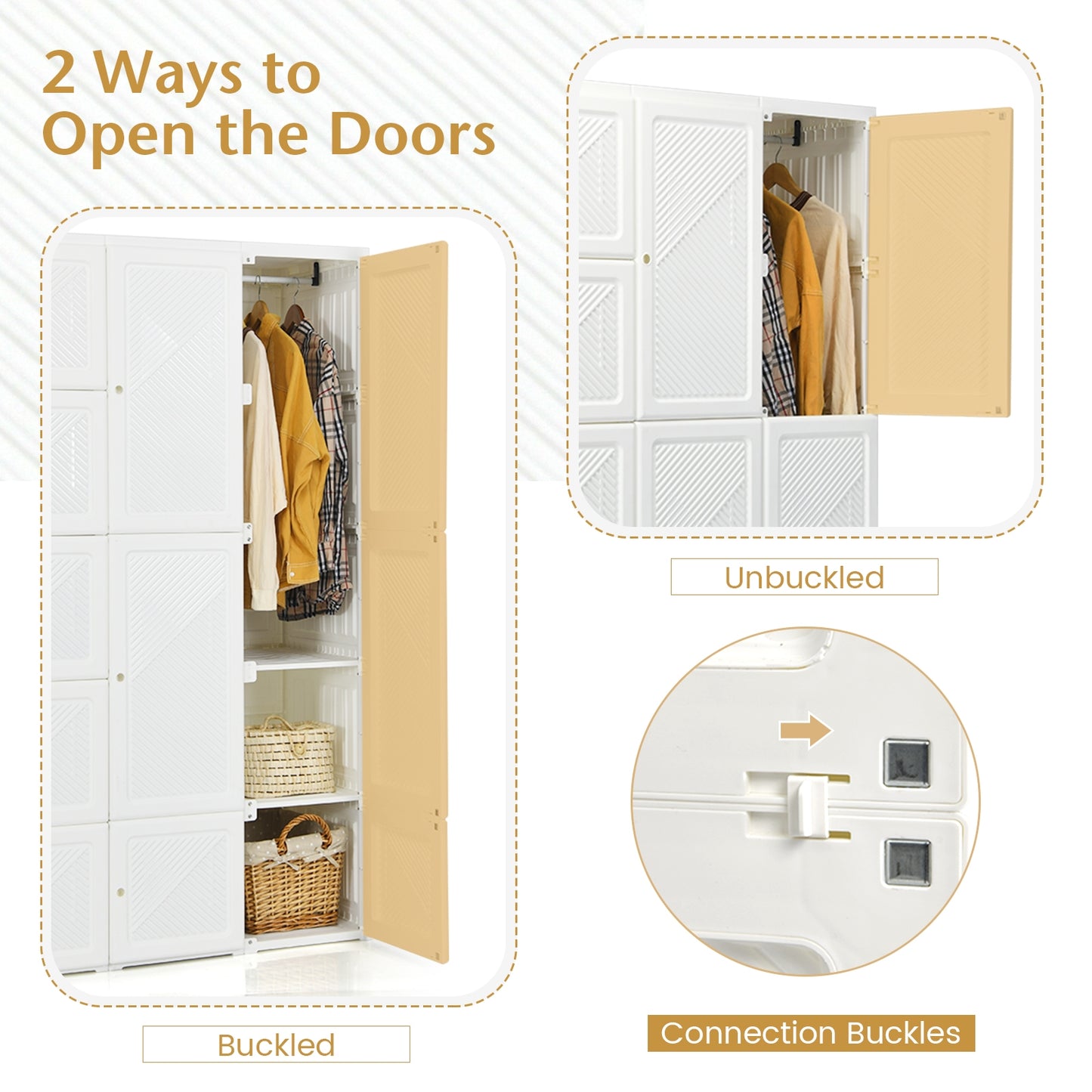 Foldable Armoire Wardrobe Closet, 10 Cubes, White Clothing & Closet Storage at Gallery Canada