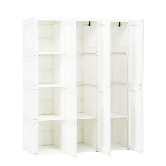 Foldable Closet Clothes Organizer with 8 Cubby Storage, White at Gallery Canada