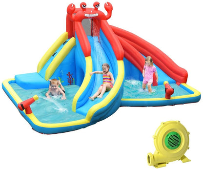 Inflatable Water Slide Bounce House with Water Cannon and 950W Blower