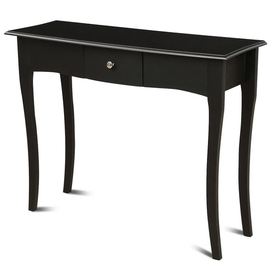 Modern Multifunctional Console Table with Storage Drawer, Black