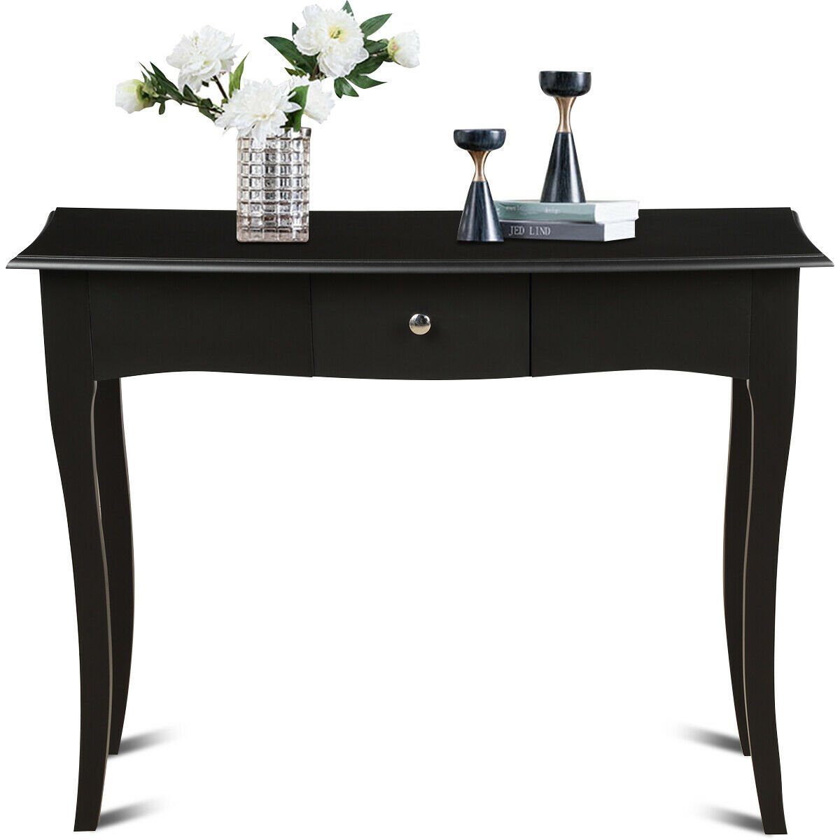 Modern Multifunctional Console Table with Storage Drawer, Black at Gallery Canada