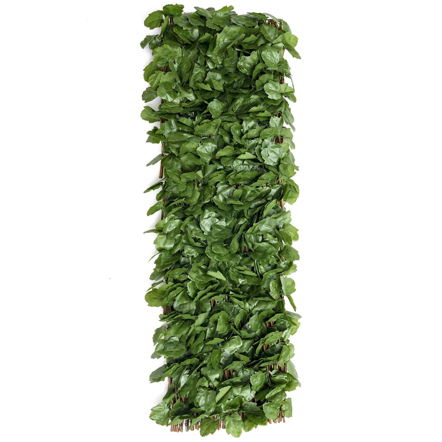 3 Pieces Retractable Artificial Leaf Faux Ivy Privacy Fence Screen Expandable, Green
