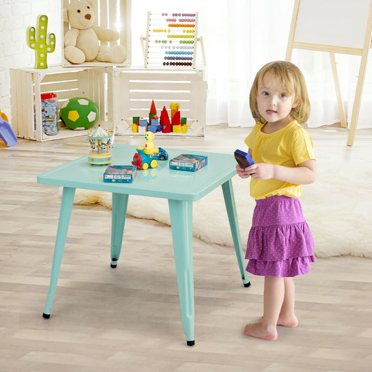 27-Inch Kids Square Steel Activity Table, Blue