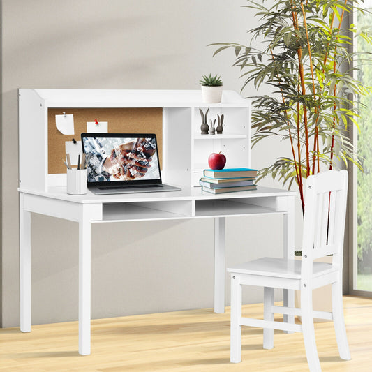 Kids Desk And Chair Set With Hutch, Bookshelves, White Kids Table & Chair Sets White at Gallery Canada