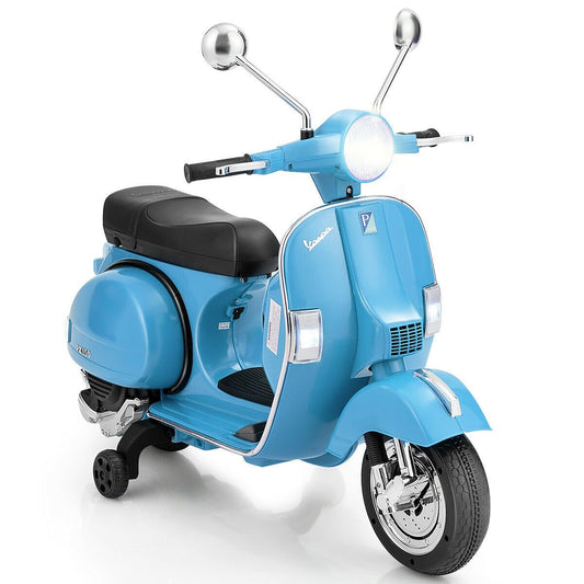 6V Kids Ride on Vespa Scooter Motorcycle with Headlight, Blue