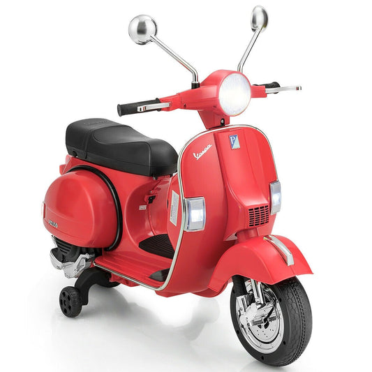 6V Kids Ride on Vespa Scooter Motorcycle with Headlight, Red