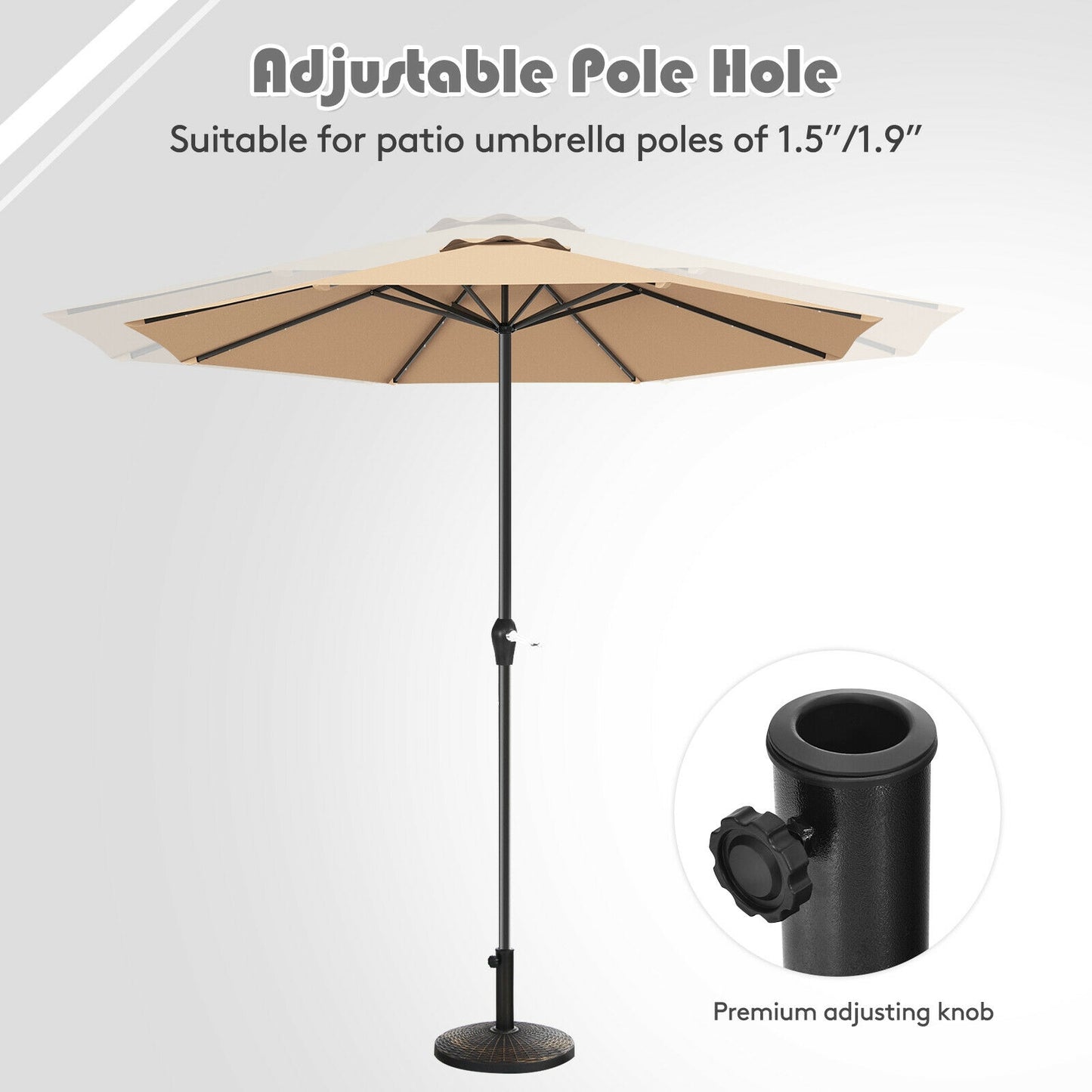 27 lbs Patio Market Umbrella Base Stand, Bronze Outdoor Umbrella Bases at Gallery Canada