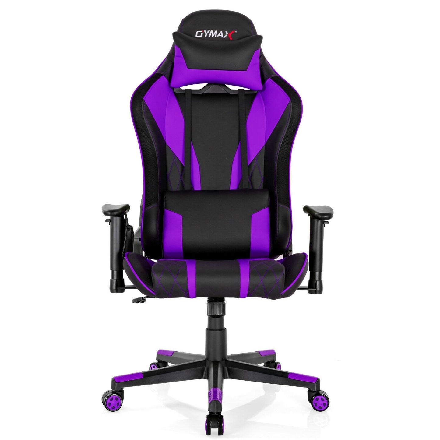 Gaming Chair Adjustable Swivel Computer Chair with Dynamic LED Lights, Purple at Gallery Canada