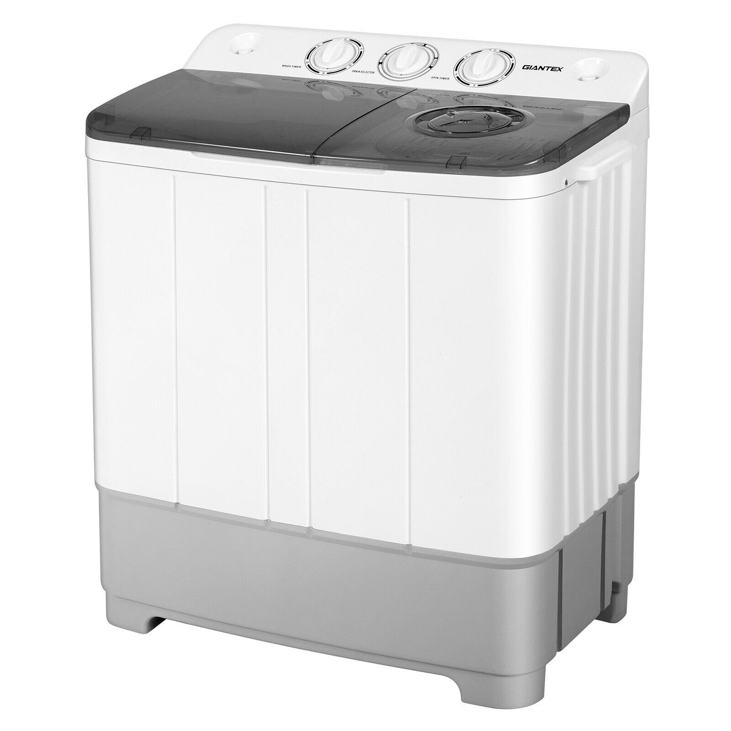2-in-1 Portable 22lbs Capacity Washing Machine with Timer Control, Gray