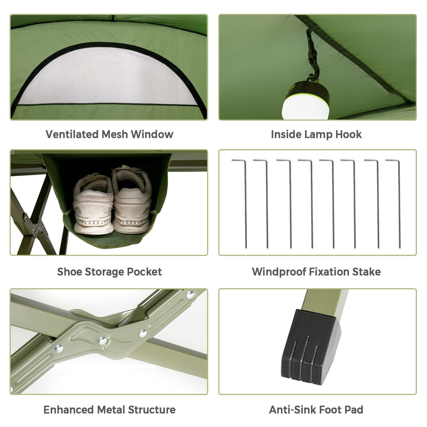 2-Person Outdoor Camping Tent with External Cover, Green Tents at Gallery Canada
